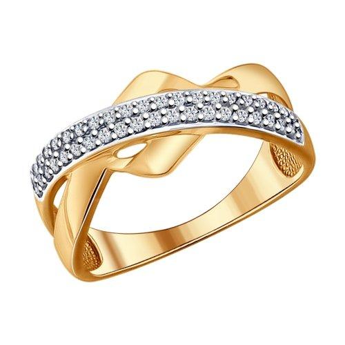 Кольцо из золочёного серебра с фианитами SOKOLOV 93010587