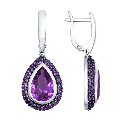 Серьги из серебра с нано ситаллом SOKOLOV 92021468