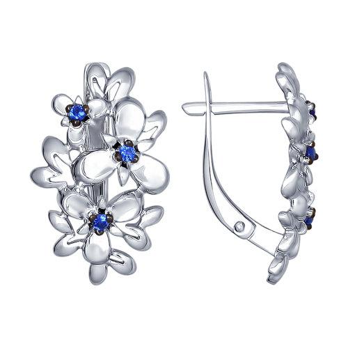 Серьги из серебра с фианитом SOKOLOV 94022503