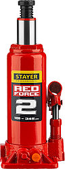 Домкрат гидравлический бутылочный "RED FORCE", 2т, 181-345 мм, в кейсе, STAYER