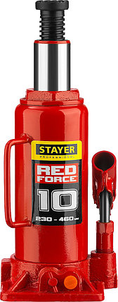 Домкрат гидравлический бутылочный "RED FORCE", 10т, 230-460 мм, STAYER, фото 2