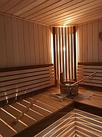 Сборная финская сауна в пентхаусе. Индивидуальное изготовление. Размер = 2,3 х 2,1 х 2,2 м. Адрес: г. Алматы, г.к. "Жайляу". 12