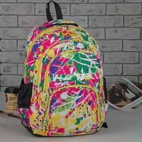 Рюкзак школьный, отдел на молнии, 3 наружных кармана, 2 боковых кармана, усиленная спинка, цвет жёлтый/разноцветный