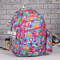 Рюкзак школьный, отдел на молнии, 3 наружных кармана, 2 боковые сетки, с пеналом, цвет розовый