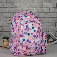 Рюкзак школьный, отдел на молнии, 3 наружных кармана, 2 боковые сетки, с пеналом, цвет розовый