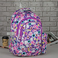 Рюкзак школьный, отдел на молнии, 3 наружных кармана, 2 боковые сетки, с пеналом, цвет фиолетовый