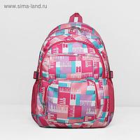 Рюкзак школьный, отдел на молнии, 3 наружных кармана, 2 боковые сетки, усиленная спинка, цвет розовый/разноцветный