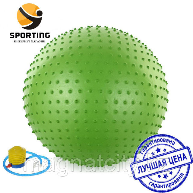 Фитбол, мяч для фитнеса массажный с насосом, (d=75см)