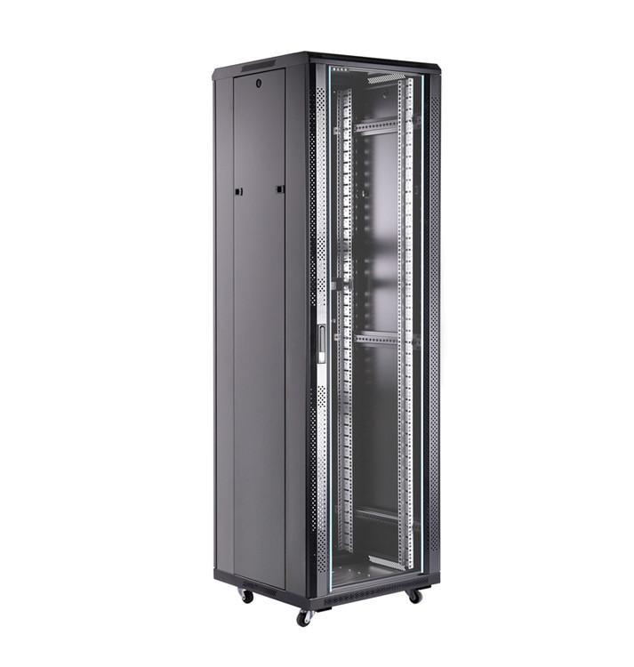 Шкаф серверный Toten AS6042.8101 19" 42U,600*1000*2055 черный (стекло, блок вентиляторов)