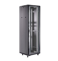 Шкаф серверный Toten AS6042.8101  19" 42U,600*1000*2055 черный (стекло, 3 полки, блок розеток и вент., крепеж)