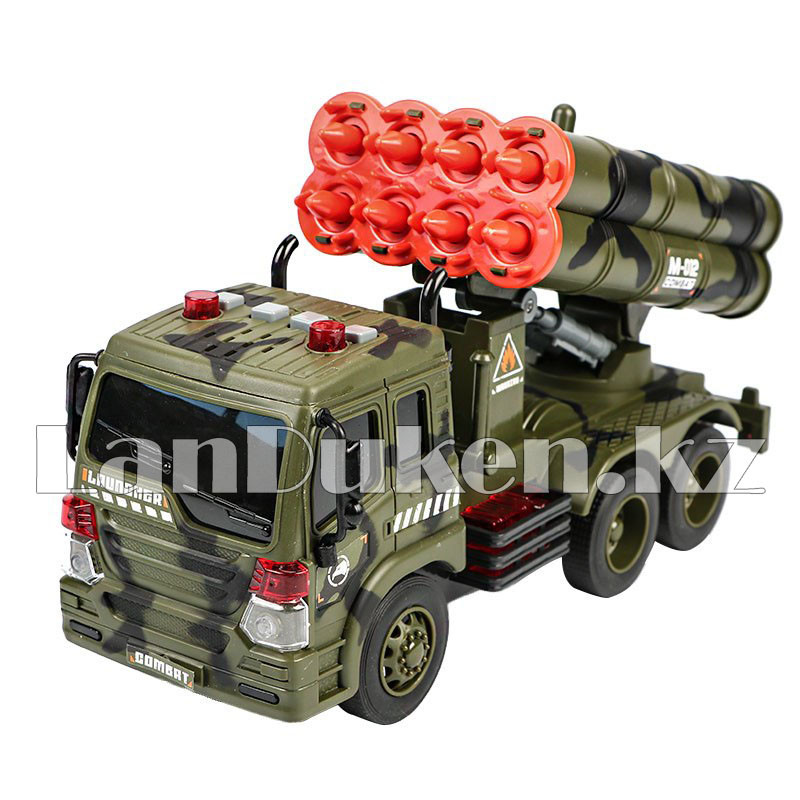 Детская музыкальная игрушка военная машина с ракетной установкой М-012 Wenyi зеленый