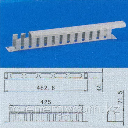 Горизонтальный организатор Toten SA.1701.0000, 19", 1U, с крышкой (пенал), grey