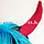 Парик с красными рожками и челкой черно-голубой 54 см, фото 4