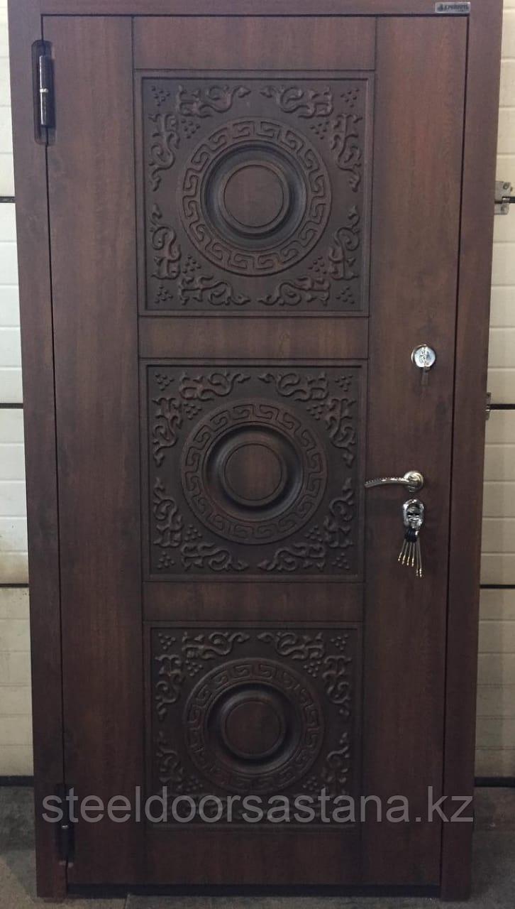 Дверь стальная с влагостойким МДФ и виноритом с патиной - фото 3 - id-p56472602