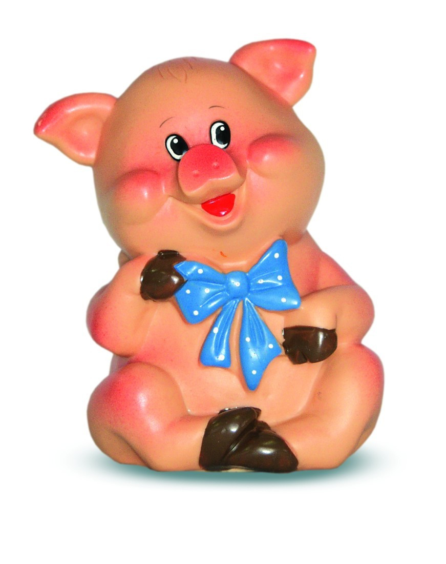 Резиновая игрушка "Поросенок с бантиком", 11 см