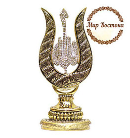 Мусульманский сувенир. Сувенир в форме тюльпана с надписью Аллах (золотистый)