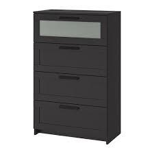 Комод с 4 ящиками БРИМНЭС черный 78x124 см ИКЕА, IKEA, фото 2