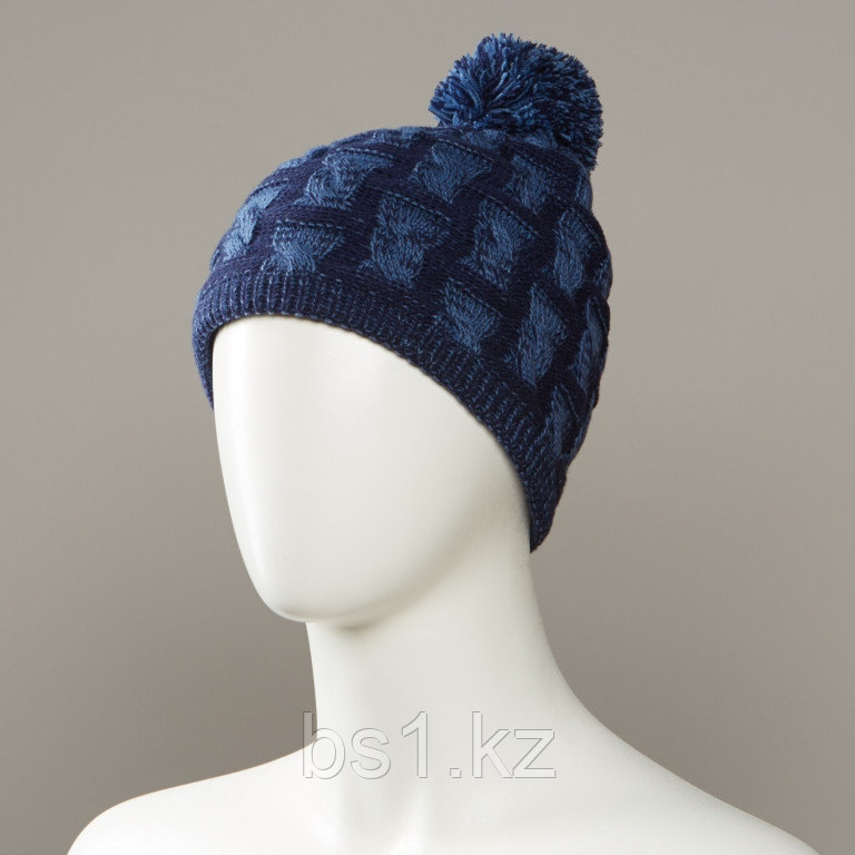 Crazy Textured Knit Hat With Pom