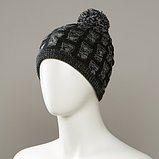 Crazy Textured Knit Hat With Pom, фото 2