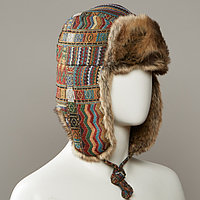 Supremo Jacquard Trapper Hat With Faux Fur Lining