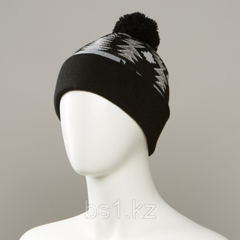 Major Jacquard Cuff Hat With Pom