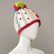Inez Textured Cable Knit Hat With Pom