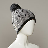 Inez Textured Cable Knit Hat With Pom, фото 2