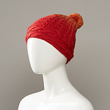 Achilla Cable Knit Slouch Hat With Pom