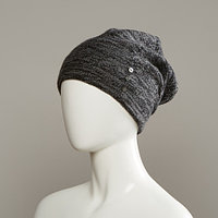 Wren Textured Slouch Beanie With Buttons