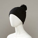 Cloudy Textured Cuff Knit Hat With Pom, фото 2