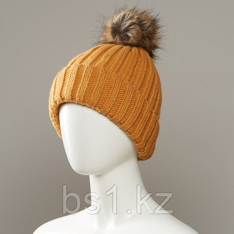 Believe Cuff Hat With Faux Fur Pom - фото 3 - id-p56512612