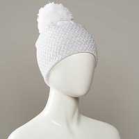 Effort Textured Knit Hat With Pom
