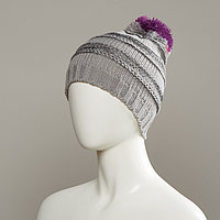 Change Textured Knit Hat With Pom