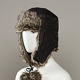 Gladys Quilted Trapper Hat With Faux Fur Lining And Pom Tie Cords, фото 2