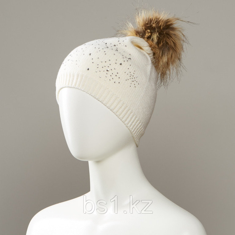 Jiae Bejeweled Knit Pom Hat