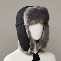 Kalis Textured Trapper Hat With Faux Fur Lining