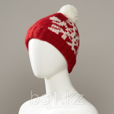 Avenue Snowflake Print Textured Cuff Knit Hat
