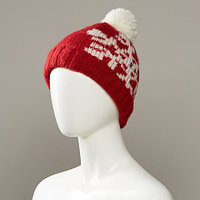 Avenue Snowflake Print Textured Cuff Knit Hat