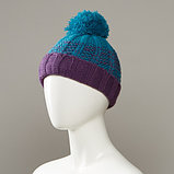 Blossom Textured Cuff Knit Hat With Pom, фото 2