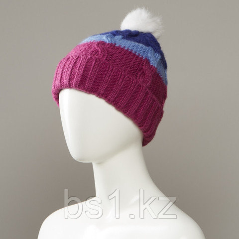 Boho Texture Knit Hat With Large Pom - фото 2 - id-p56508573