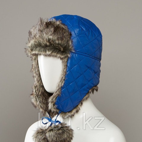 Gladys Quilted Trapper Hat With Faux Fur Lining And Pom Tie Cords