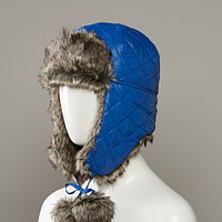 Gladys Quilted Trapper Hat With Faux Fur Lining And Pom Tie Cords
