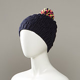Dunes Textured Knit Hat With Multi-Colour Pom, фото 2