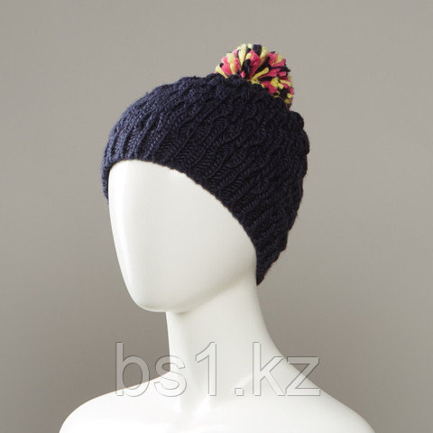 Dunes Textured Knit Hat With Multi-Colour Pom - фото 2 - id-p56508582