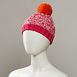 Ashen Marl Textured Knit Hat With Pom, фото 3