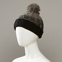 Blossom Textured Cuff Knit Hat With Pom