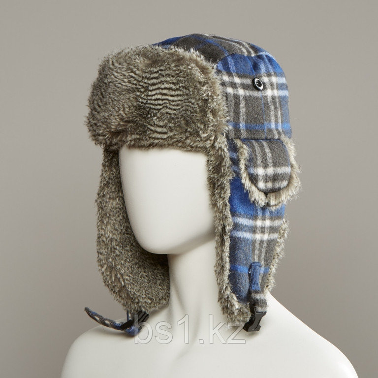 Muscle Plaid Trapper Hat With Faux Fur Lining - фото 2 - id-p56508591