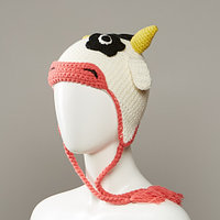 Portal Knit Animal Hat With Full Fleece Lining And Tassles