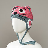 Portal Knit Animal Hat With Full Fleece Lining And Tassles, фото 4