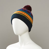 Corlsbud Jacquard Cuff Knit Hat With Pom